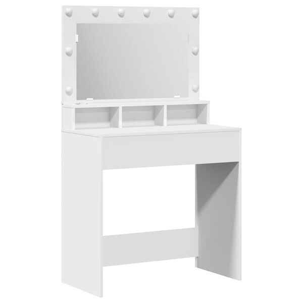 vidaXL Table de Toilette Blanc 75,5 x 41 x 135 cm Bois d'ing&eacute;nierie