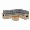 vidaXL Salon de jardin avec coussins 7pcs m&eacute;lange beige r&eacute;sine tress&eacute;e