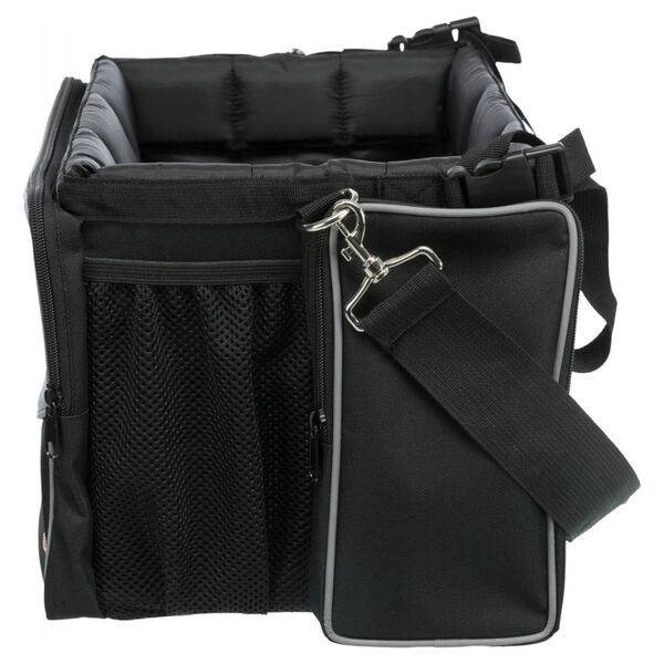 TRIXIE Panier avant de v&eacute;lo pour animaux 41x26x26 cm Noir et gris