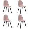 vidaXL Chaises &agrave; manger lot de 4 Rose Velours