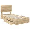 vidaXL Lit de Rangement Ch&ecirc;ne Sonoma 90 x 190 cm Bois d'ing&eacute;nierie