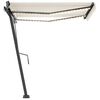 vidaXL Auvent automatique avec capteur de vent et LED 300x250 cm Cr&egrave;me