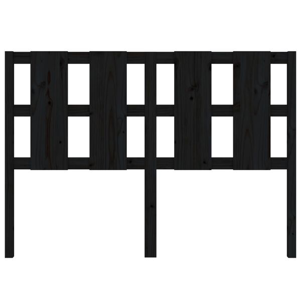 vidaXL T&ecirc;te de lit Noir 145,5x4x100 cm Bois massif de pin