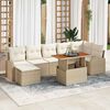 vidaXL Ensemble de canap&eacute; de jardin 8 pcs Beige Poly rotin