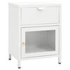 vidaXL Table de chevet Blanc 40x30x54,5 cm Acier et verre