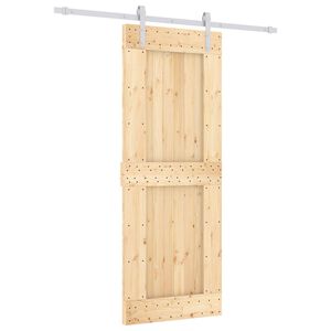 vidaXL Porte coulissante Naturel et Blanc 80 x 210 cm