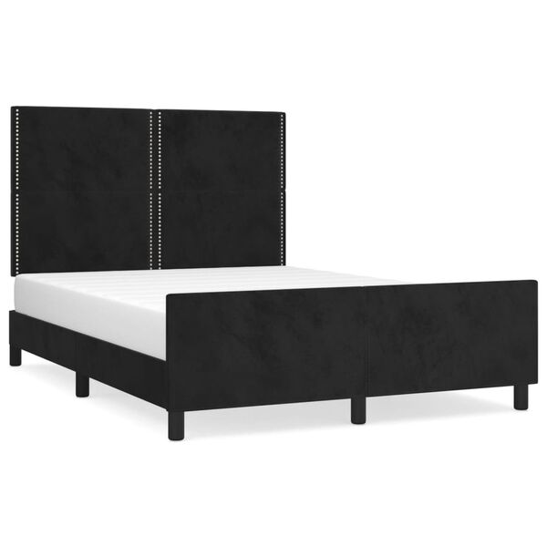 vidaXL Cadre de lit sans matelas noir 140x200 cm velours