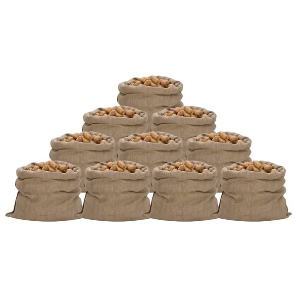 vidaXL Sacs en jute 10 pièces 100 x 110 cm 100 % jute 340 g/m²