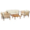 vidaXL 5 pcs Bois d'acacia massif et corde Naturel