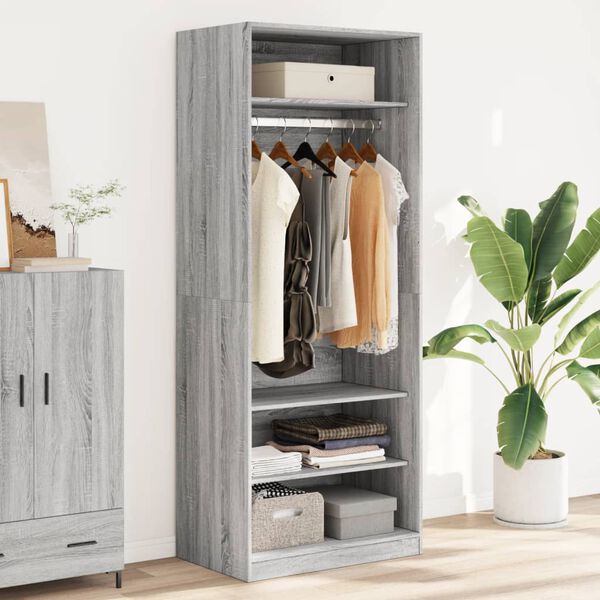vidaXL Garde-robe sonoma gris 80x50x200 cm bois d'ing&eacute;nierie