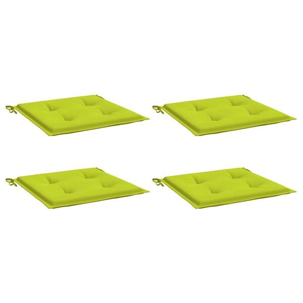 vidaXL Coussins de chaise de jardin lot de 4 vert vif 40x40x4 cm