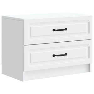 vidaXL Cabinet de chevet Blanc 62 x 34,5 x 44,5 cm Bois d'ing&eacute;nierie