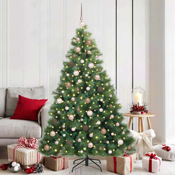 vidaXL Sapin de No&euml;l artificiel avec 300 LED Vert 180 cm PE et PVC