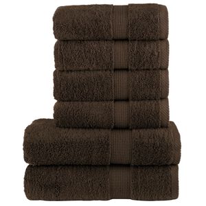 vidaXL Ensemble de serviettes de qualit&eacute; sup&eacute;rieure SOLUND 6pcs marron