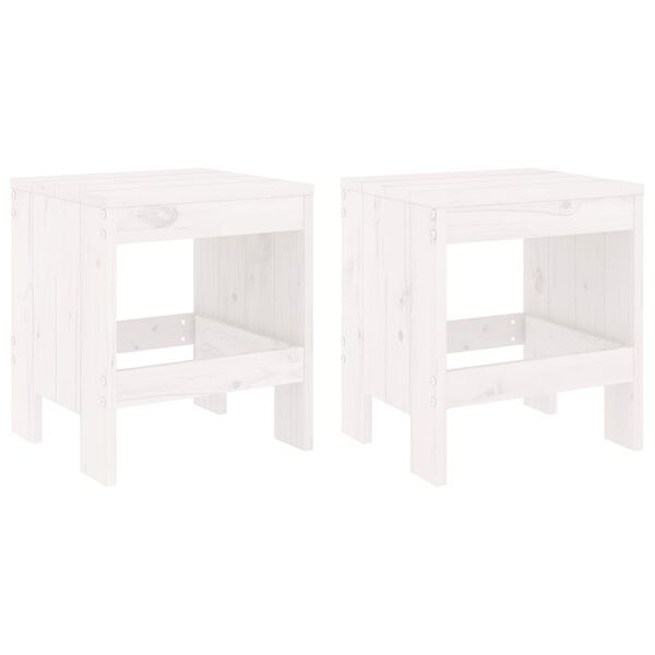 vidaXL Ensemble de bistrot de jardin 3 pcs blanc bois de pin massif