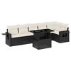 vidaXL Salon de jardin 7 pcs avec coussins noir r&eacute;sine tress&eacute;e