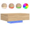 vidaXL Table basse avec lumi&egrave;res LED ch&ecirc;ne sonoma 85x55x31 cm