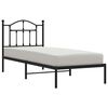 vidaXL Cadre de lit m&eacute;tal sans matelas avec t&ecirc;te de lit noir 90x200 cm