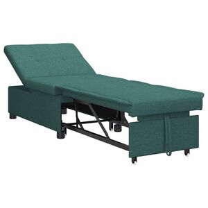 vidaXL Canap&eacute;-lit escamotable Vert fonc&eacute; 194 x 50 x 82 cm tissu