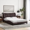 vidaXL Lit avec matelas Hvar marron fonc&eacute; 120x200 cm tissu