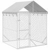 vidaXL Chenil d'ext&eacute;rieur pour chiens avec toit argent&eacute; 2x2x2,5 m