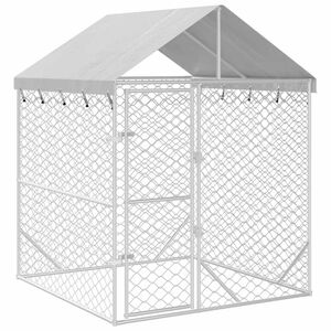vidaXL Chenil d'ext&eacute;rieur pour chiens avec toit argent&eacute; 2x2x2,5 m