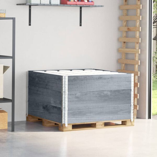 vidaXL Colliers de palette 3 pcs gris 100x100 cm bois de pin solide