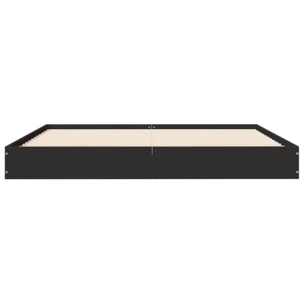 vidaXL Cadre de lit sans matelas noir 150x200 cm bois d'ing&eacute;nierie