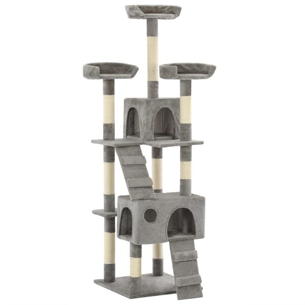 vidaXL Arbre &agrave; chat avec griffoirs en sisal 170 cm Gris