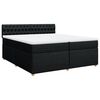 vidaXL Sommier &agrave; lattes de lit avec matelas Noir 200x200 cm Tissu