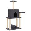 vidaXL Arbre &agrave; chat avec griffoirs en sisal gris fonc&eacute; 122 cm