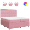 vidaXL Sommier &agrave; lattes de lit avec matelas Rose 200x200 cm Velours