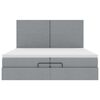 VidaXL Cadre de lit ottoman et matelas gris clair 200x200cm tissu