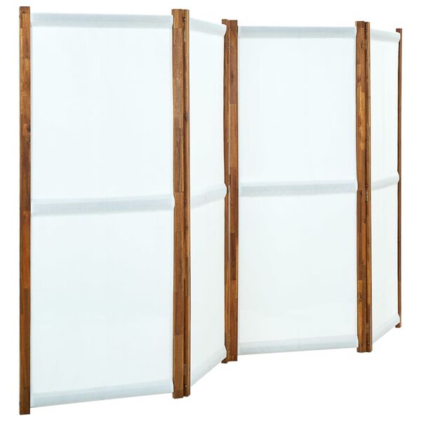 vidaXL Cloison de séparation 4 panneaux Blanc crème 280x170 cm