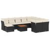vidaXL Salon de jardin 11 pcs avec coussins noir r&eacute;sine tress&eacute;e