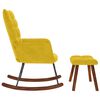 vidaXL Chaise &agrave; bascule avec tabouret en velours jaune