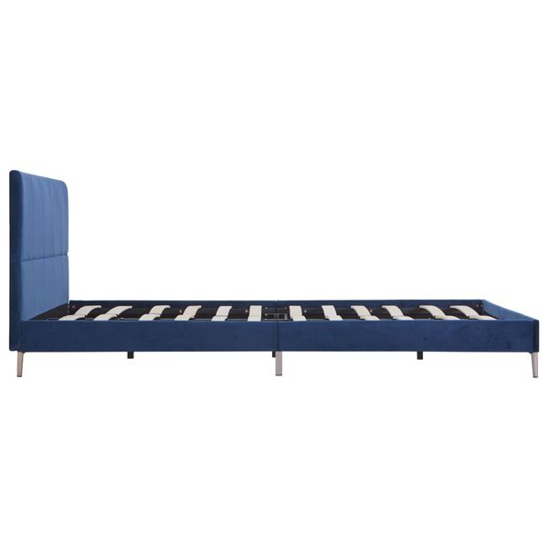 vidaXL Cadre de lit sans matelas bleu tissu 160x200 cm