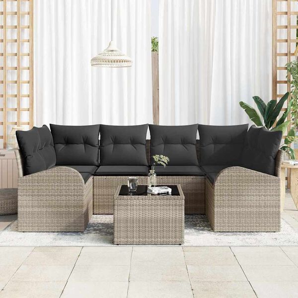 vidaXL Ensemble de canap&eacute; de jardin Gris clair 55 x 55 x 37 cm