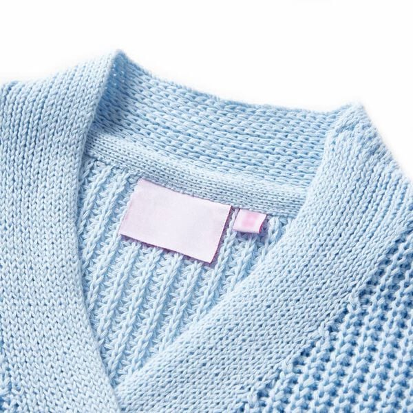 Cardigan pour enfants tricot&eacute; bleu 140
