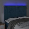 vidaXL T&ecirc;te de lit &agrave; LED Bleu fonc&eacute; 144x5x118/128 cm Velours