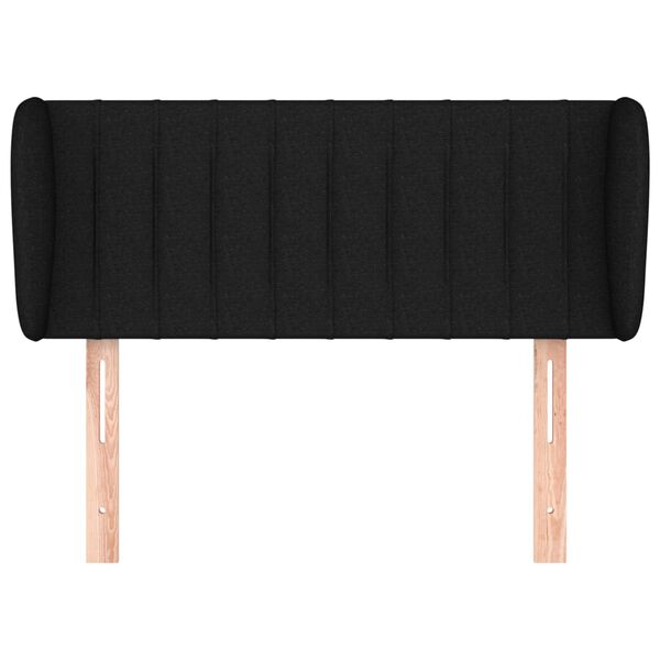 vidaXL Tête de lit avec oreilles Noir 103x23x78/88 cm Tissu