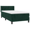 vidaXL Sommier &agrave; lattes de lit avec matelas Vert fonc&eacute; 90x200 cm