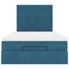 vidaXL Cadre de lit ottoman avec matelas bleu fonc&eacute; 120x190 cm velours