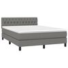 vidaXL Sommier &agrave; lattes de lit avec matelas Gris fonc&eacute; 140x190cm Tissu