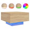 vidaXL Table basse avec lumi&egrave;res LED ch&ecirc;ne sonoma 55x55x31 cm