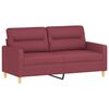 vidaXL Ensemble de canap&eacute;s 3 pcs avec coussins rouge bordeaux tissu