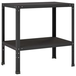 vidaXL Table de rempotage 100 x 50 x 80 cm Acier enduit de poudre Noir