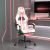 vidaXL Chaise de jeu avec repose-pied Blanc et rose Similicuir