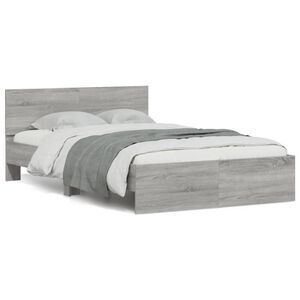 vidaXL Cadre de lit sans matelas sonoma gris 120x190 cm