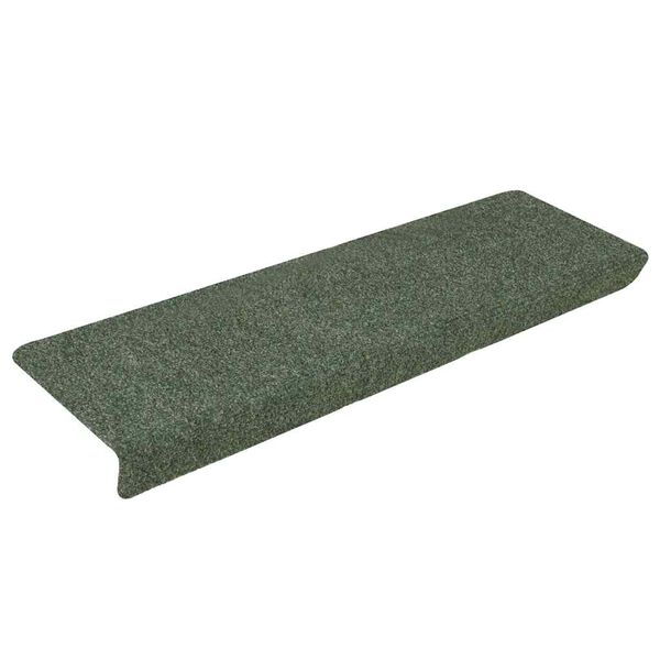 vidaXL Tapis d'escalier autocollants 30 pi&egrave;ces 65 x 21 x 4 cm Vert Bord rectangulaire